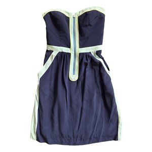 SILK COLORBLOCKED COCKTAIL DRESS